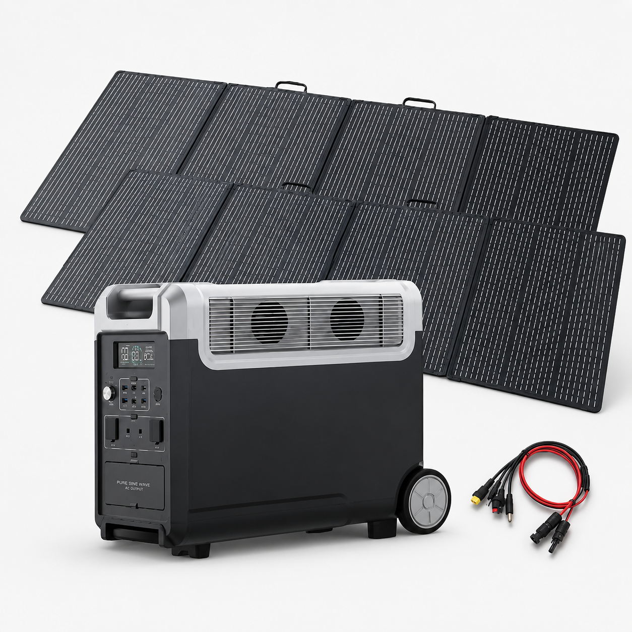 PACK FULL: GENERADOR PORTÁTIL 3600W + 2 PANELES 400 W